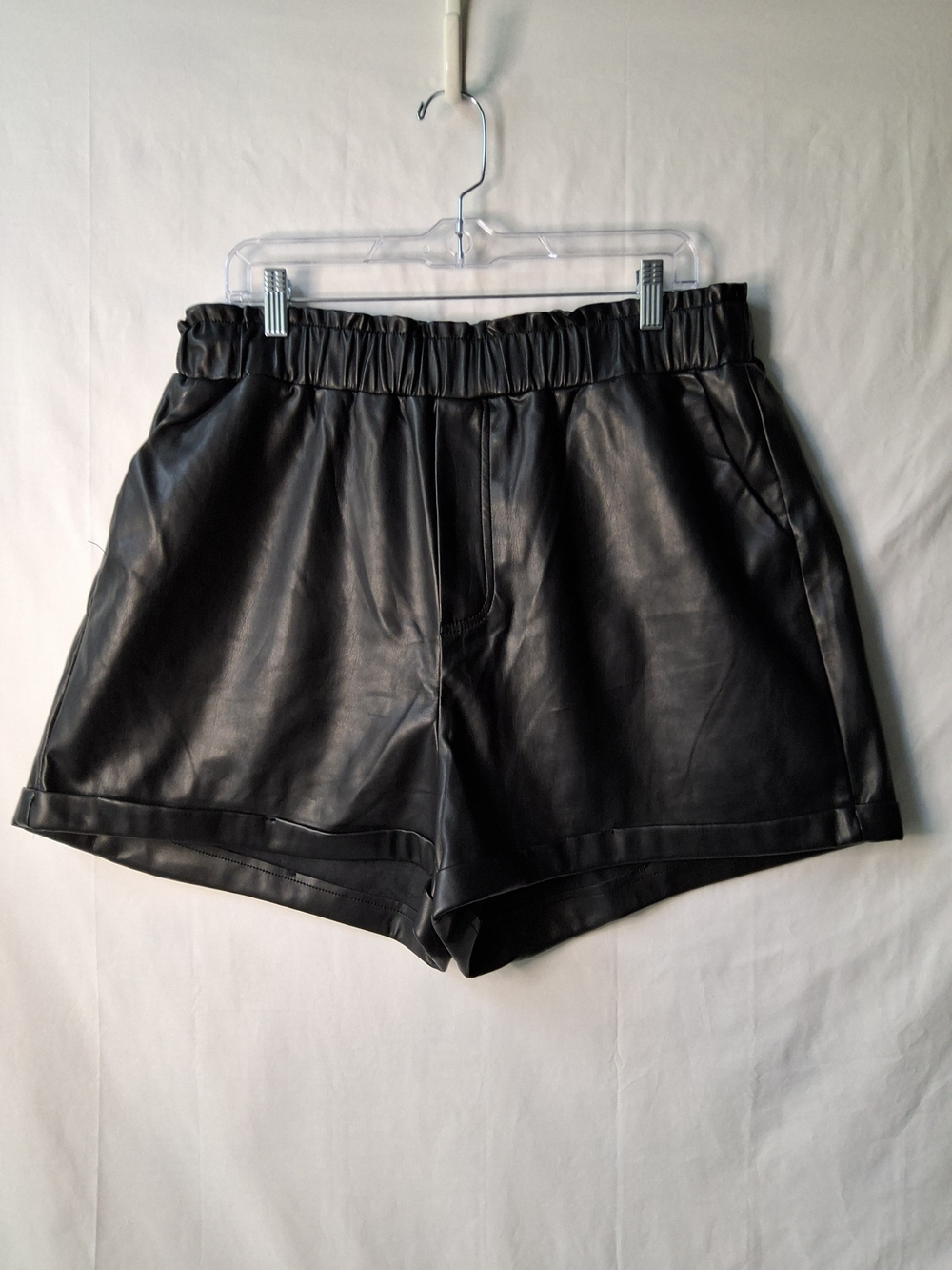 Forever 21 Black Faux Leather High-Waist Shorts